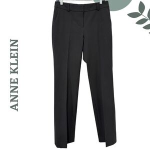 Anne Klein Black Tailored Trousers Wool Blend Zip Front  – Size 6